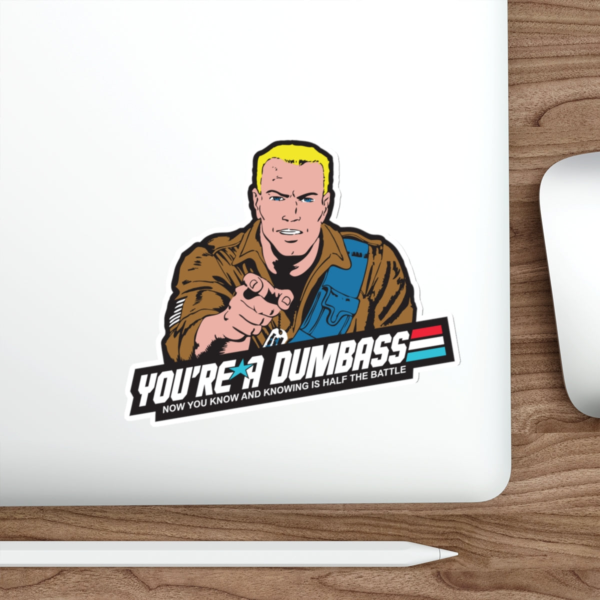 GI Joe Duke "You're A Dumbass" die-cut stickers
