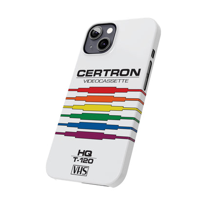 VHS Visions - retro Certron HQ T-120 VHS tape inspired slim iPhone cases
