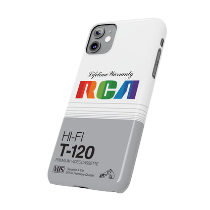 VHS Visions - retro RCA HI FI T-120 VHS tape inspired slim iPhone cases