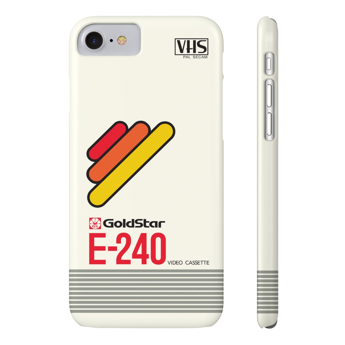 VHS Visions - retro Goldstar E-240 VHS tape inspired slim iPhone cases