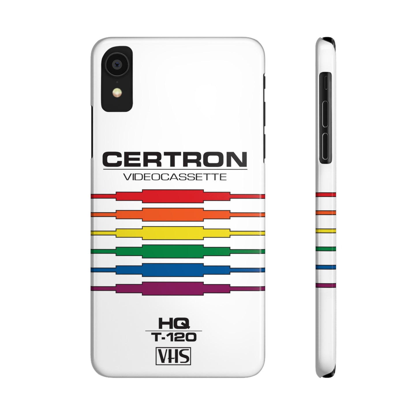 VHS Visions - retro Certron HQ T-120 VHS tape inspired slim iPhone cases
