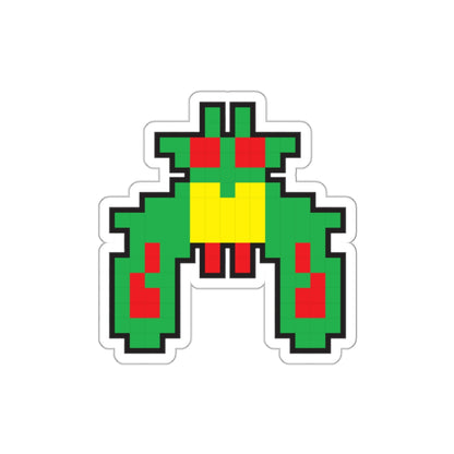 8-bit Legends: Galaga Green Boss die-cut stickers