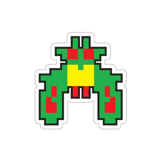 8-bit Legends: Galaga Green Boss die-cut stickers