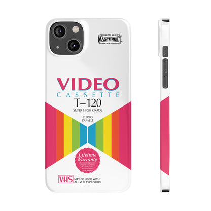 VHS Visions - retro Masterbilt T-120 Super High Grade VHS tape inspired slim iPhone cases