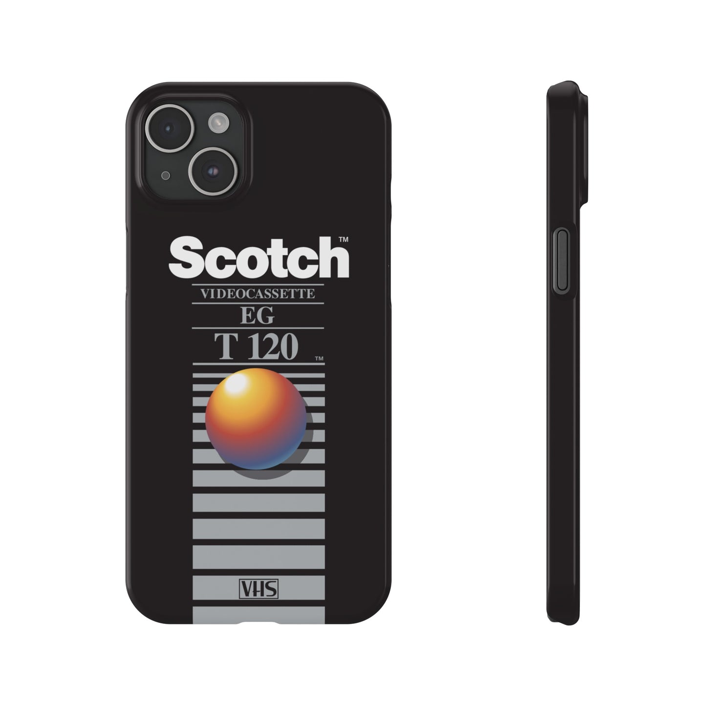VHS Visions - retro Scotch EG T120 VHS tape inspired slim iPhone cases