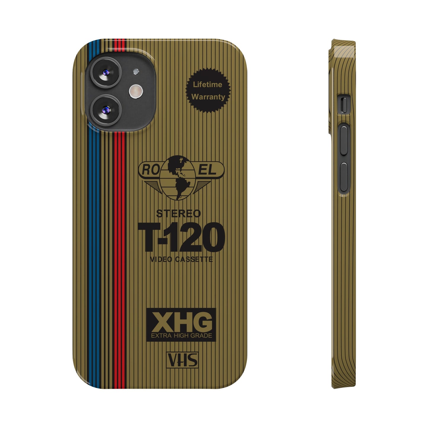 VHS Visions - retro RO EL stereo T-120 VHS tape inspired slim iPhone cases