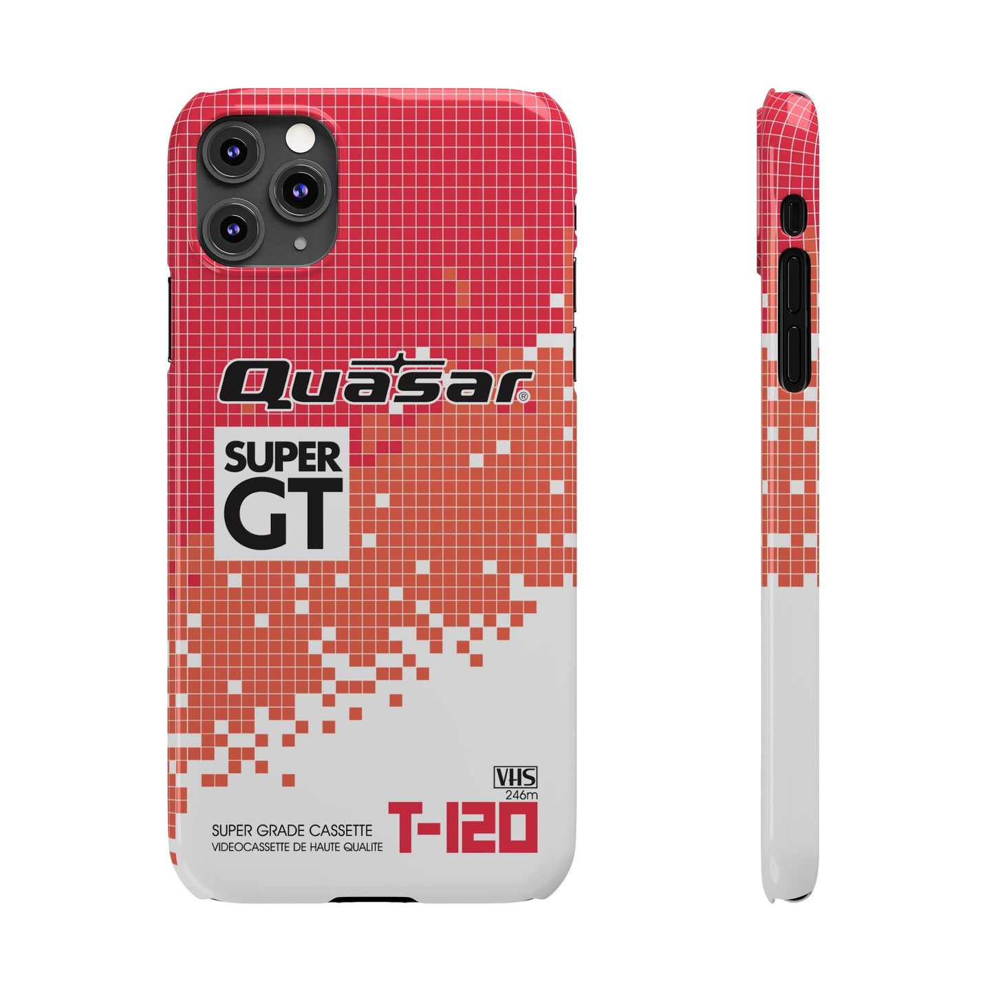 VHS Visions - retro Quasar Super GT T-120 VHS tape inspired slim iPhone cases