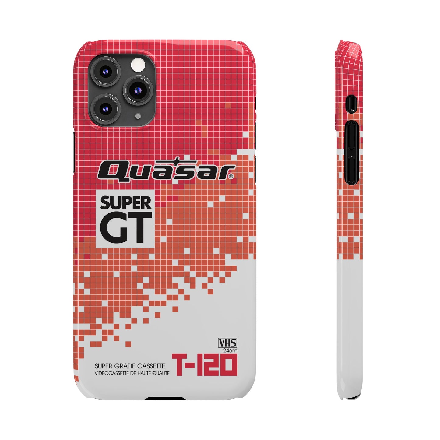 VHS Visions - retro Quasar Super GT T-120 VHS tape inspired slim iPhone cases